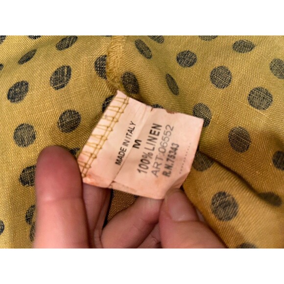 Rosemarine Made in Italy Women’s Linen Polka Dot Shirt Dress size M Sleeveless - Picture 7 of 8